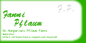 fanni pflaum business card